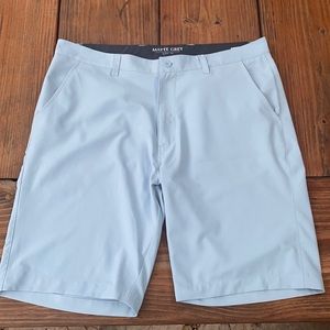 Matte Grey Performance Golf Shorts in Light Blue/Grey Size 36